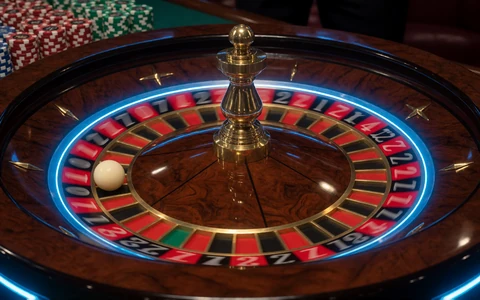 Europ&auml;isches Roulette-Rad in Bewegung mit Kugel und Jetons im 30bet Casino