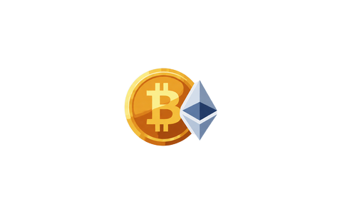 Bitcoin und Ethereum Symbole - Krypto-Zahlungen im 30bet Cryptocasino