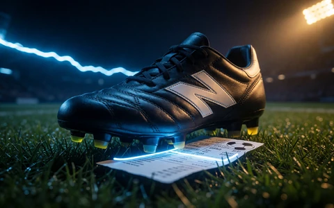 Fussballschuh auf leuchtendem Wettschein im Flutlicht als Symbol f&uuml;r den 30bet Sportwetten Bonus
