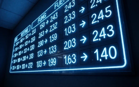 Leuchtend neonblaues Quoten-Ticker-Board mit Wettquoten in der 30bet Sportsbook-Ansicht